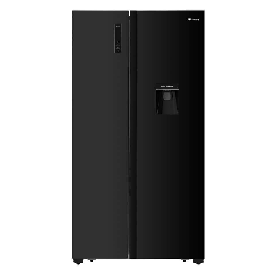 Hisense H670SMIB-WD 512L Black Glass Side By Side Refrigerator With Water Dispenser