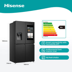 Hisense H750FSB-IDS 536L Black Stainless Steel Multi-Door Fridge/Freezer